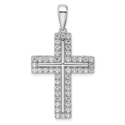 Diamond2deal 14k Gold Lab Grown Diamond Cross Pendant (1ct, Vs, D-e) In White