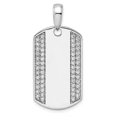 Diamond2deal 14k Gold Lab Grown Diamond Dog Tag Pendant (0.75ct, Vs, D-e) In White