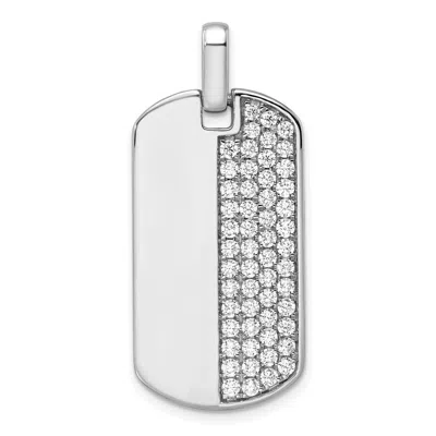 Diamond2deal 14k Gold Lab Grown Diamond Dog Tag Pendant (1ct, Vs, D-e) In White