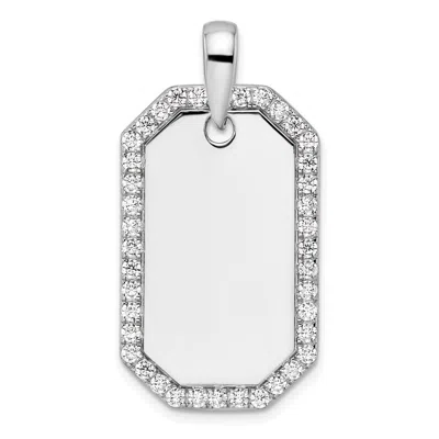 Diamond2deal 14k Gold Lab Grown Diamond Dog Tag Pendant (1ct, Vs, D-e) In White