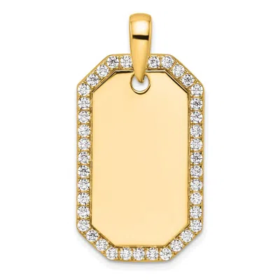 Diamond2deal 14k Gold Lab Grown Diamond Dog Tag Pendant (1ct, Vs, D-e) In Yellow