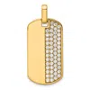 Diamond2deal 14k Gold Lab Grown Diamond Dog Tag Pendant (1ct, Vs, D-e) In Yellow