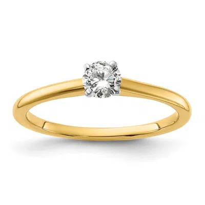 Diamond2deal 14k Gold Lab Grown Diamond Engagement Ring 0.33ct Clarity- Vs Color- D-e In Yellow
