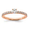 Diamond2deal 14k Gold Lab Grown Diamond Engagement Ring 1/2ct Clarity- Vs Color- G-h In Pink