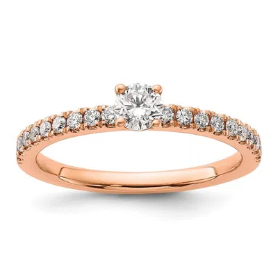 Diamond2deal 14k Gold Lab Grown Diamond Engagement Ring 1/2ct Clarity- Vs Color- G-h In Pink