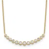 Diamond2deal 14k Gold Lab Grown Diamond Graduated Curved Bar Necklace 18" In Yellow
