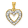 Diamond2deal 14k Gold Lab Grown Diamond Heart Pendant (0.25ct, Vs, G-h) In Yellow
