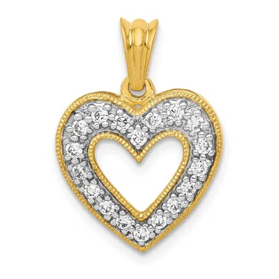 Diamond2deal 14k Gold Lab Grown Diamond Heart Pendant (0.25ct, Vs, G-h) In Yellow
