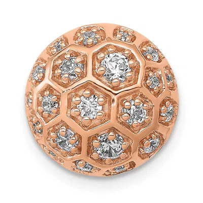 Diamond2deal 14k Gold Lab Grown Diamond Honeycomb Chain Slide Pendant (0.5ct, Vs, G-h) In Pink