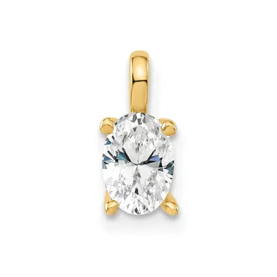 Diamond2deal 14k Gold Lab Grown Diamond Oval Solitaire Pendan (0.5ct, Vs, G-h) In Yellow