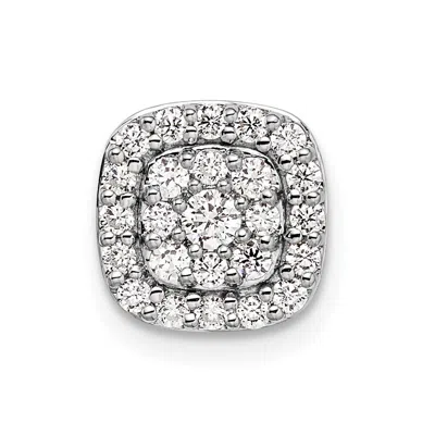 Diamond2deal 14k Gold Lab Grown Diamond Squared Halo Chain Slide Pendant (0.44ct, Vs, G-h) In White