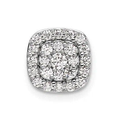 Diamond2deal 14k Gold Lab Grown Diamond Squared Halo Chain Slide Pendant (0.44ct, Vs, G-h) In Metallic