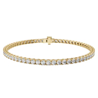 Diamond2deal 14k Gold Lab Grown Diamond Straight-line Tennis Bracelet 7"