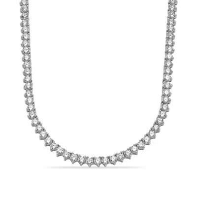 Diamond2deal 14k Gold Lab Grown Diamond Straight Line Tennis Necklace 18" 5 Ct In Metallic