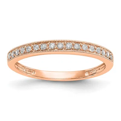 Diamond2deal 14k Gold Lab Grown Diamond Wedding Band Ring 0.17ct Clarity- Vs Color- G-h In Pink