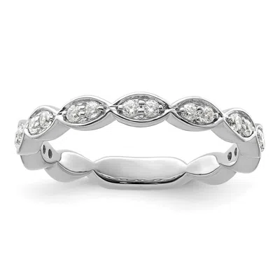 Diamond2deal 14k Gold Lab Grown Diamond Wedding Band Ring 0.27ct Clarity- Vs Color- G-h In White