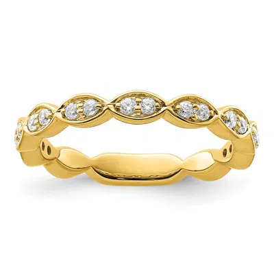 Diamond2deal 14k Gold Lab Grown Diamond Wedding Band Ring 0.27ct Clarity- Vs Color- G-h In Yellow