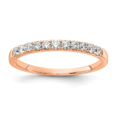 Diamond2deal 14k Gold Lab Grown Diamond Wedding Band Ring 1/2ct Clarity- Vs Color- G-h In Pink