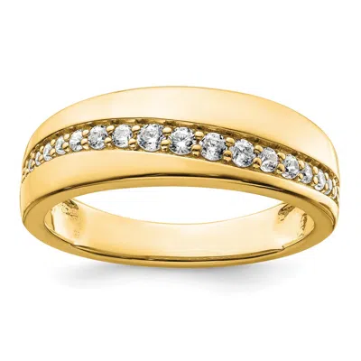 Diamond2deal 14k Gold Lab Grown Diamond Wedding Band Ring 0.37ct Clarity- Vs Color- D-e In Yellow