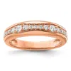 Diamond2deal 14k Gold Lab Grown Diamond Wedding Band Ring 0.4ct Clarity- Vs Color- G-h In Pink