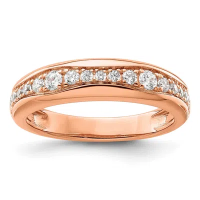 Diamond2deal 14k Gold Lab Grown Diamond Wedding Band Ring 0.4ct Clarity- Vs Color- G-h In Pink