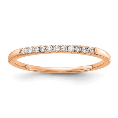 Diamond2deal 14k Gold Lab Grown Diamond Wedding Band Ring 1/10ct Clarity- Vs Color- G-h In Pink