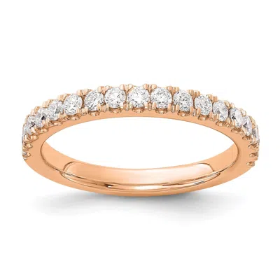 Diamond2deal 14k Gold Lab Grown Diamond Wedding Band Ring 1/2ct Clarity- Vs Color- D-e In Pink