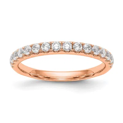 Diamond2deal 14k Gold Lab Grown Diamond Wedding Band Ring 1/2ct Clarity- Vs Color- D-e In Pink