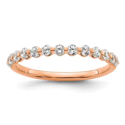 Diamond2deal 14k Gold Lab Grown Diamond Wedding Band Ring 1/2ct Clarity- Vs Color- D-e In Pink