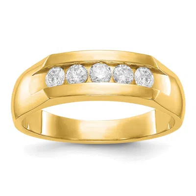 Diamond2deal 14k Gold Lab Grown Diamond Wedding Band Ring 1/2ct Clarity- Vs Color- D-e In Yellow