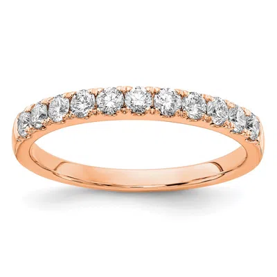 Diamond2deal 14k Gold Lab Grown Diamond Wedding Band Ring 1/2ct Clarity- Vs Color- G-h In Pink
