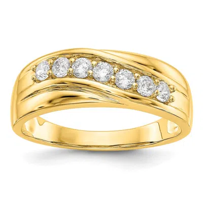 Diamond2deal 14k Gold Lab Grown Diamond Wedding Band Ring 1/2ct Clarity- Vs Color- G-h In Yellow
