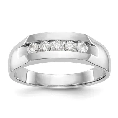 Diamond2deal 14k Gold Lab Grown Diamond Wedding Band Ring 1/3ct Clarity- Vs Color- D-e In White