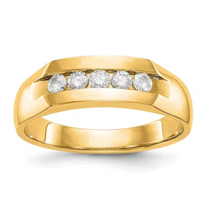 Diamond2deal 14k Gold Lab Grown Diamond Wedding Band Ring 1/3ct Clarity- Vs Color- D-e In Yellow