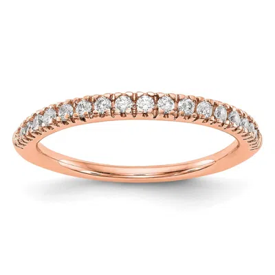 Diamond2deal 14k Gold Lab Grown Diamond Wedding Band Ring 1/4ct Clarity- Vs Color- D-e In Pink