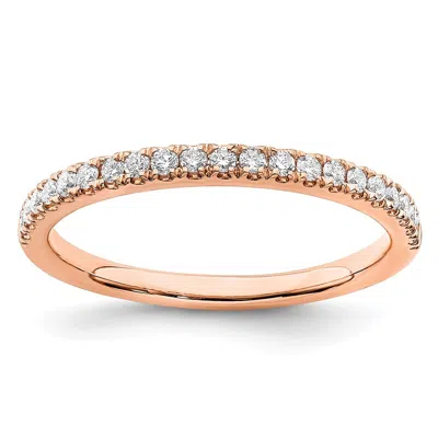 Diamond2deal 14k Gold Lab Grown Diamond Wedding Band Ring 1/4ct Clarity- Vs Color- G-h In Pink