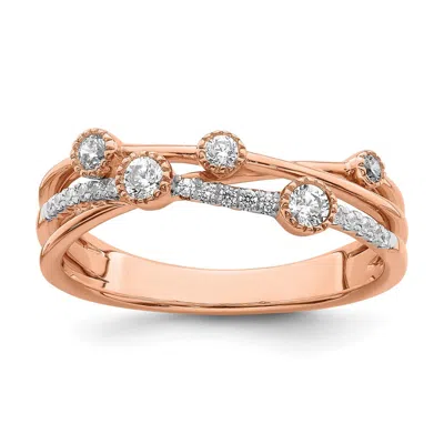 Diamond2deal 14k Gold Lab Grown Diamond Wedding Band Ring 1/4ct Clarity- Vs Color- G-h In Pink