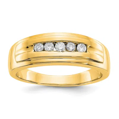 Diamond2deal 14k Gold Lab Grown Diamond Wedding Band Ring 1/4ct Clarity- Vs Color- G-h In Yellow