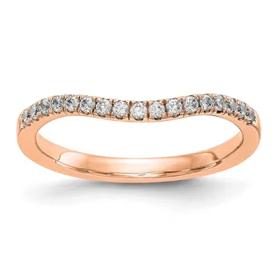 Diamond2deal 14k Gold Lab Grown Diamond Wedding Band Ring 1/5ct Clarity- Vs Color- G-h In Pink