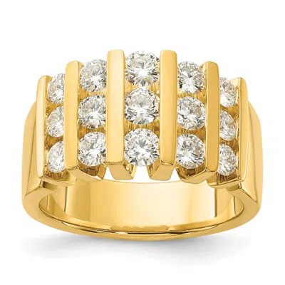 Diamond2deal 14k Gold Lab Grown Diamond Wedding Band Ring 1.5ct Clarity- Vs Color- G-h In Yellow