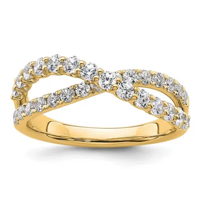 Diamond2deal 14k Gold Lab Grown Diamond Wedding Band Ring 1ct Clarity- Vs Color- D-e In Yellow