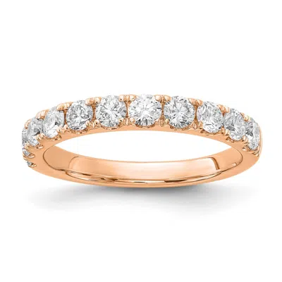 Diamond2deal 14k Gold Lab Grown Diamond Wedding Band Ring 1ct Clarity- Vs Color- G-h In Pink
