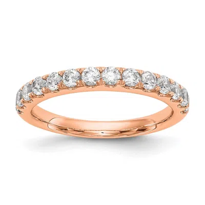 Diamond2deal 14k Gold Lab Grown Diamond Wedding Band Ring 3/4ct Clarity- Vs Color- D-e In Pink