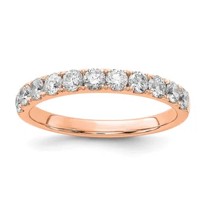 Diamond2deal 14k Gold Lab Grown Diamond Wedding Band Ring 3/4ct Clarity- Vs Color- G-h In Pink
