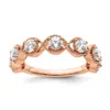 Diamond2deal 14k Gold Lab Grown Diamond Wedding Band Ring 3/4ct Clarity- Vs Color- G-h In Pink