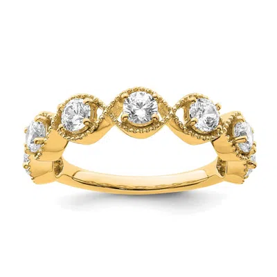 Diamond2deal 14k Gold Lab Grown Diamond Wedding Band Ring 3/4ct Clarity- Vs Color- G-h In Yellow