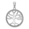 Diamond2deal 14k Gold Large Tree Of Life In Round Frame Charm In White