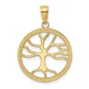 Diamond2deal 14k Gold Large Tree Of Life In Round Frame Charm In Yellow