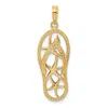Diamond2deal 14k Gold Multi Starfish Flip-flop Charm In Yellow