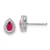 Diamond2deal 14k Gold Pear Ruby Stud Earrings
